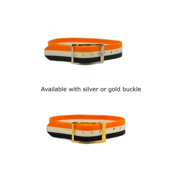 Vintage Unused New Old Stock Nylon Sport 12mm Watch Strap-Orange/White/Black - Picture 1 of 7